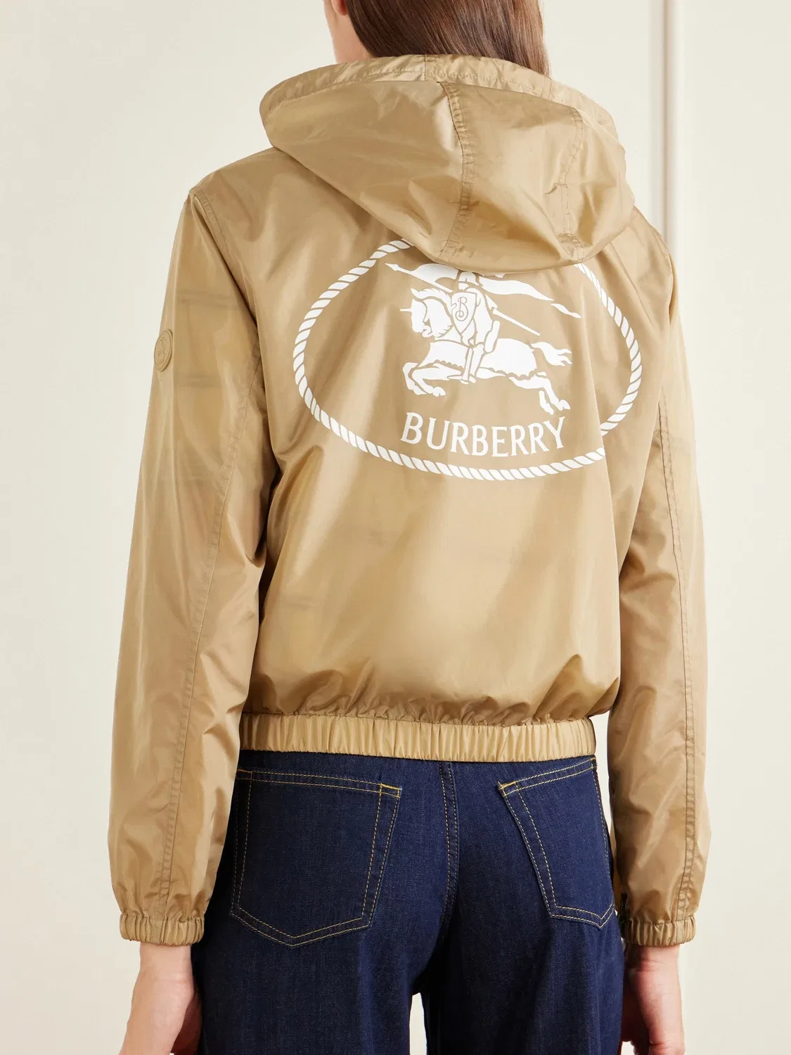 Куртка-бомбер Nelson с капюшоном и принтом BURBERRY, бежевый — фото 4