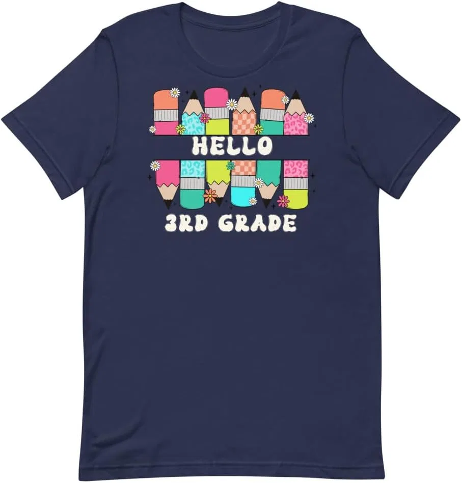 Футболка с принтом Back to School 3rd Grade 3001 Unisex Short Sleeve Jersey T-Shirt, Navy