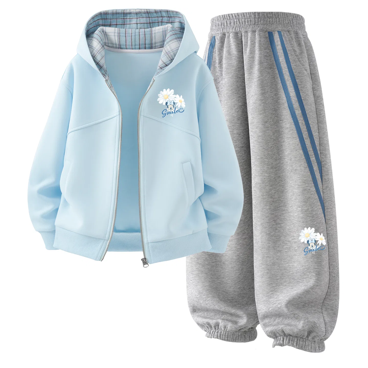 Детский спортивный комплект с капюшоном, хлопковый, Disney, Pudding Blue/Navy Blue — фото 3