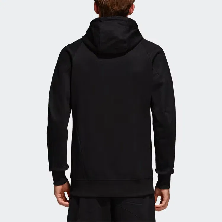 Спортивная куртка на молнии с капюшоном Adidas, черная — фото 4