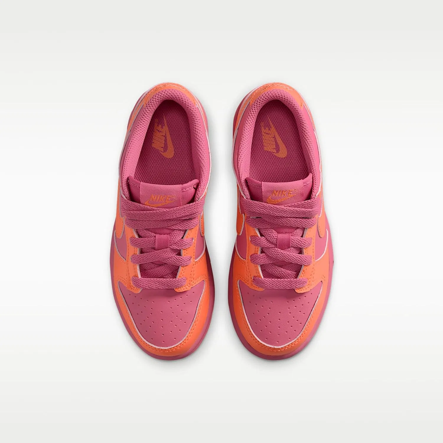 Детские кроссовки для девочек Nike Dunk Low Little Kids' Shoes, Peony/Orange Frost/Orange Frost — фото 4