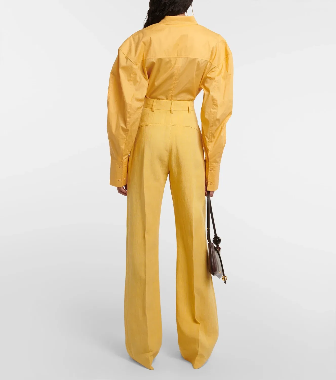 Брюки Le Pantalon Sauge из смесового льна JACQUEMUS, желтый — фото 3
