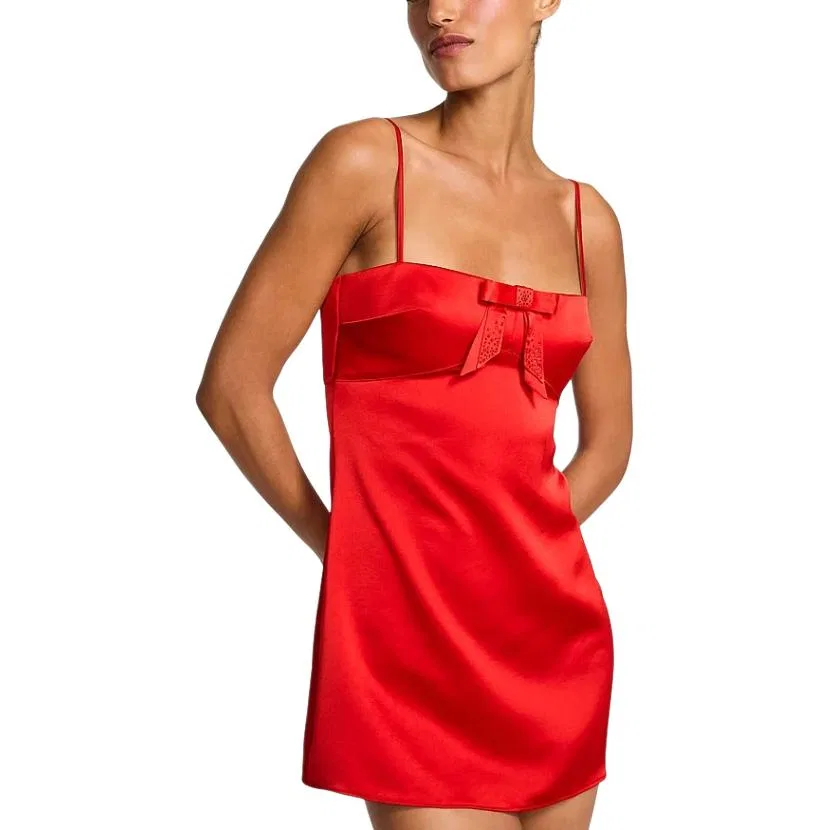 Женская ночная рубашка с кружевом Victoria's Secret, Pepper Red — фото 4