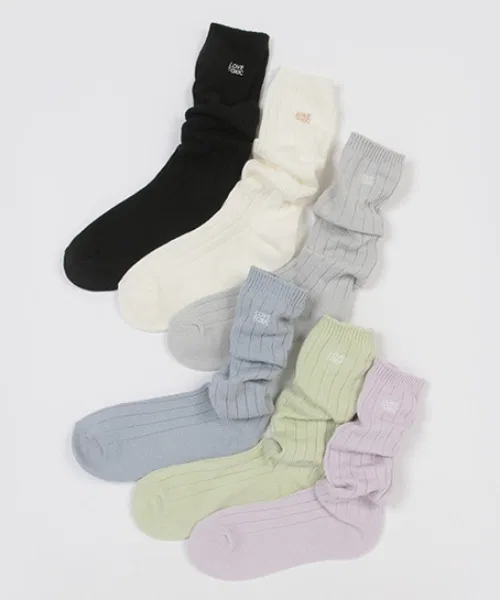 Детские носки с логотипом, модель Color Loose Socks LOVETOXIC, Off White — фото 2
