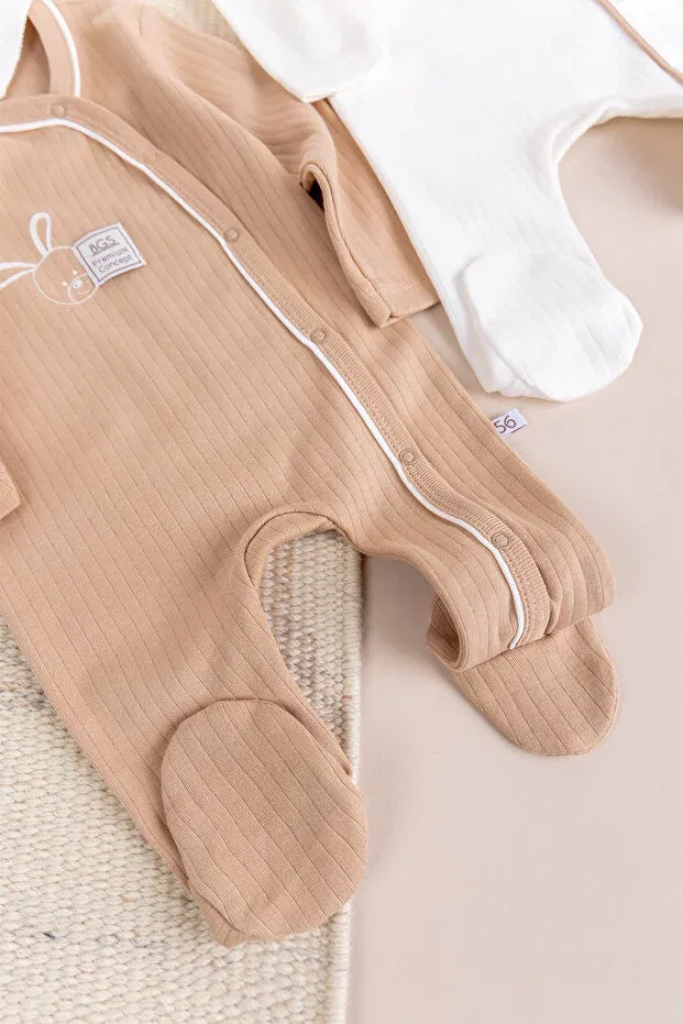 Детский комбинезон с длинным рукавом набор 2 предмета Babymod, Beige — фото 3