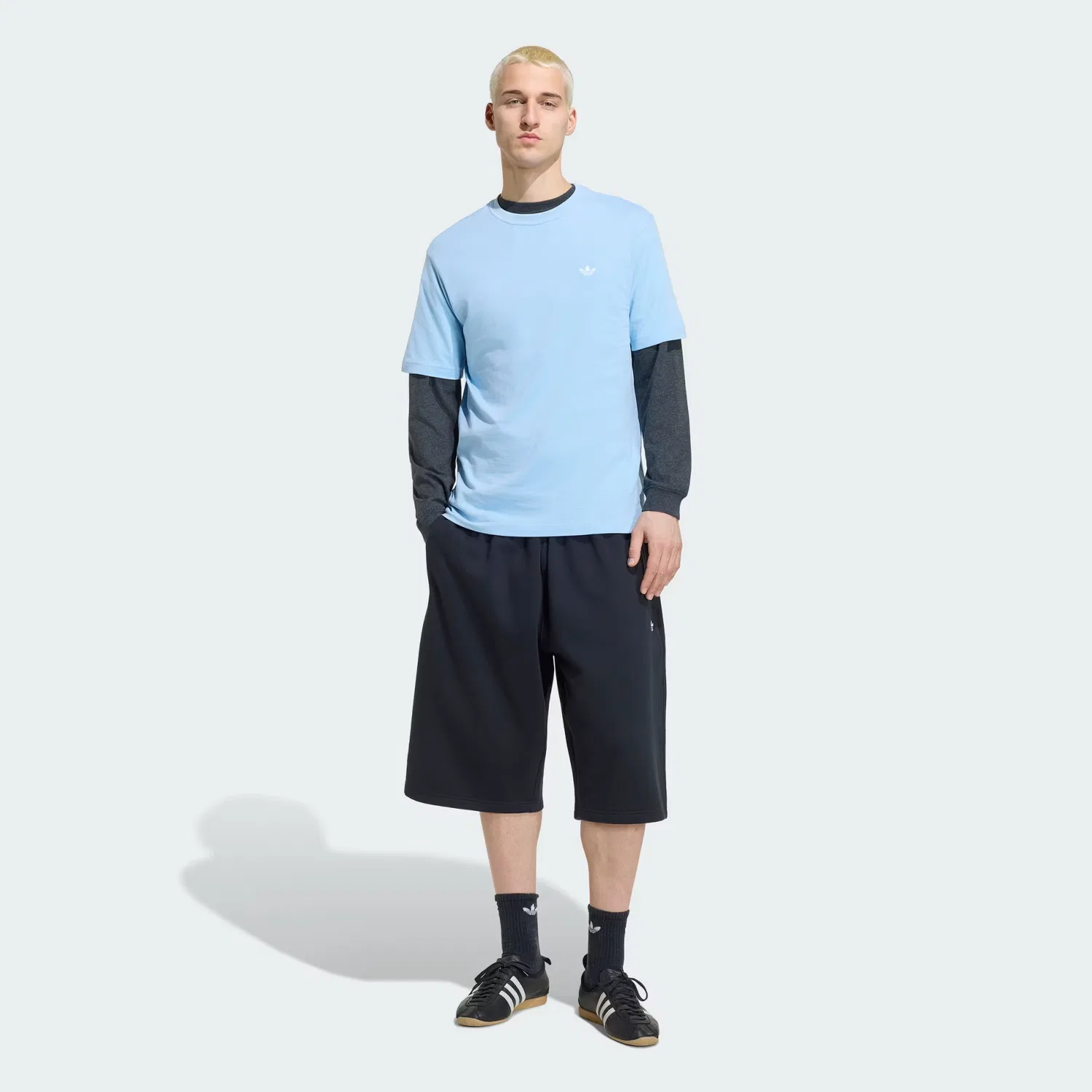 Мужская футболка с круглым вырезом Trefoil Essentials Adidas Originals, небесно-голубой — фото 4