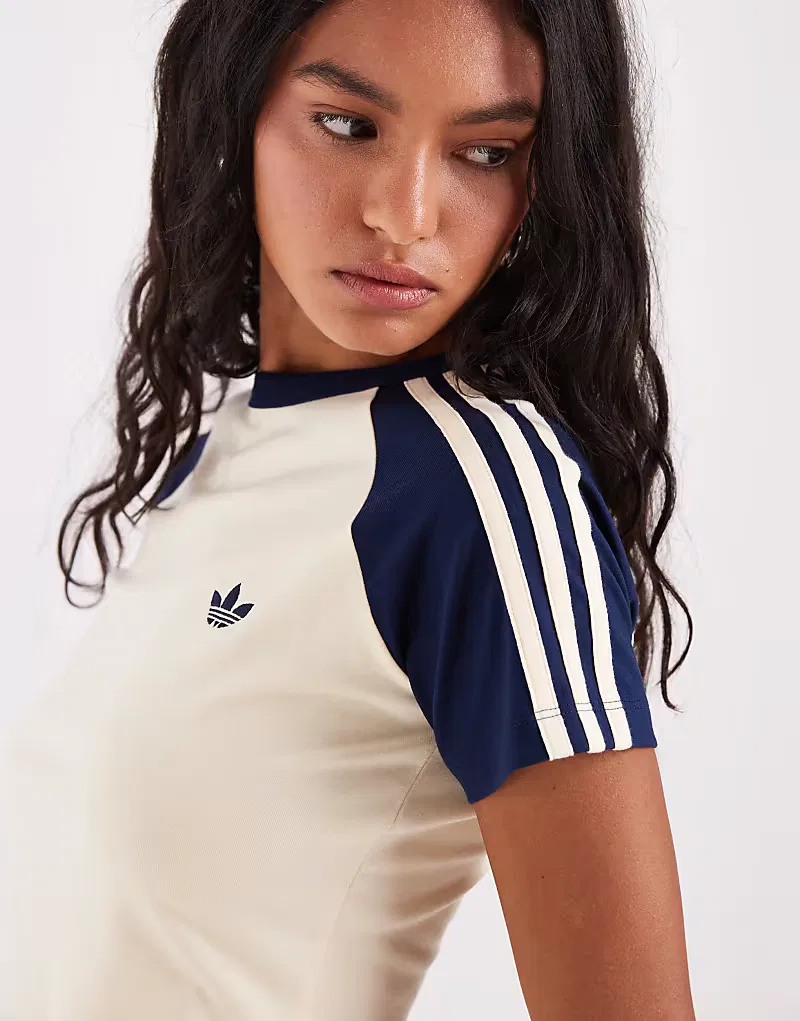 Футболка Adidas Originals Superstar, кремовый и, темно-синий — фото 3