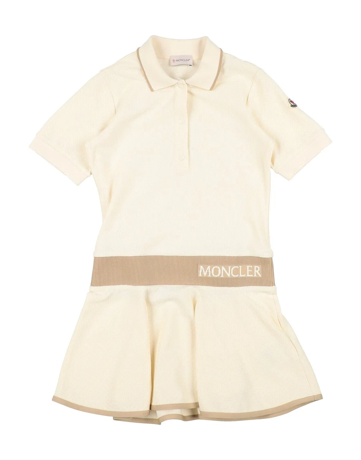 Детское платье для девочек с поло Moncler, айвори