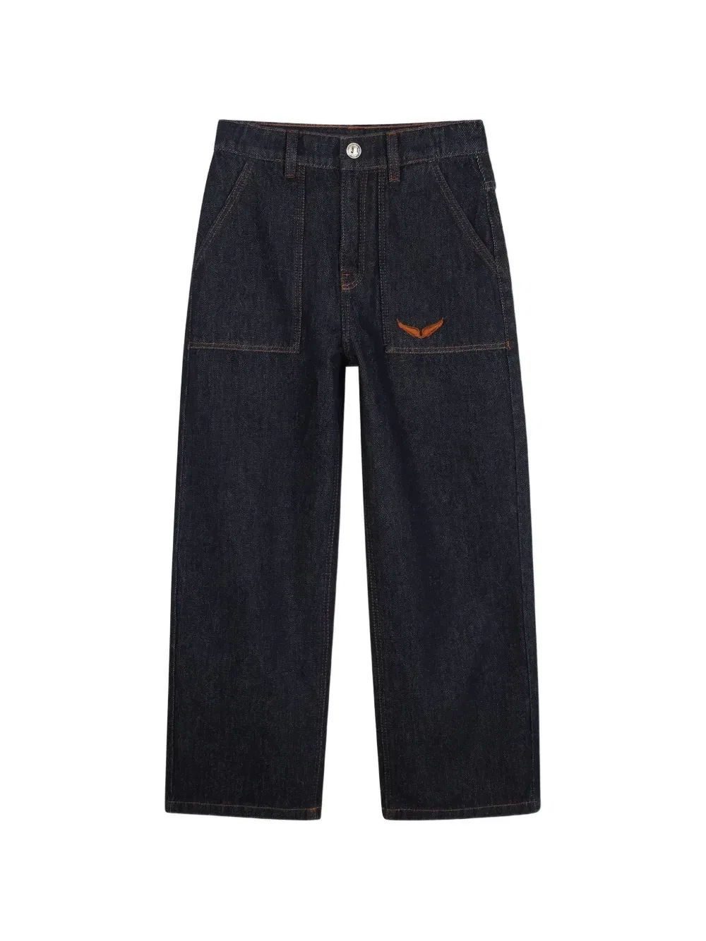 Джинсы с вышитым логотипом Zadig & Voltaire Kids, синий