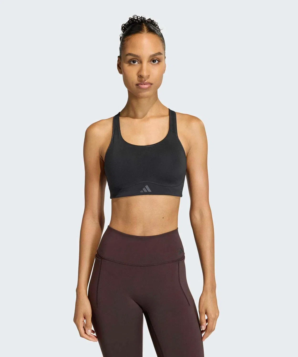 Женский спортивный бюстгальтер высокой поддержки Optimum Workout High Support Adidas, Черный