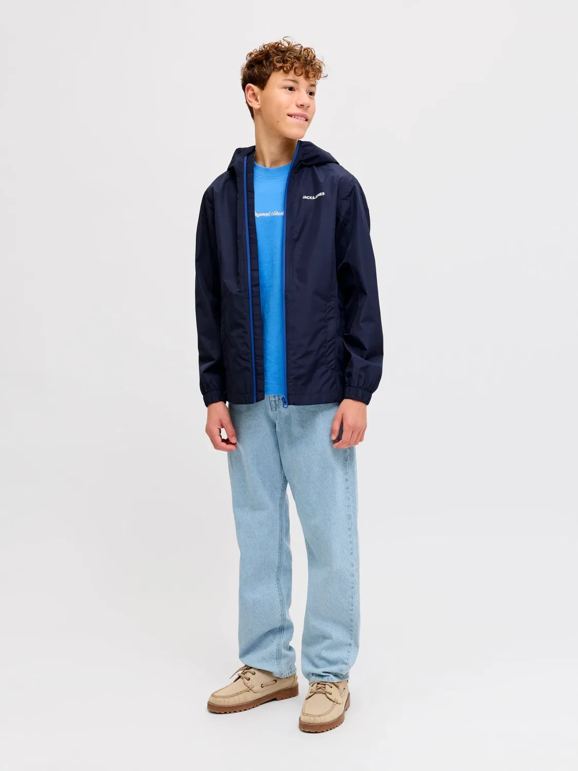 Регеневая куртка водонепроницаемая JACK & JONES Junior, navy blazer — фото 4