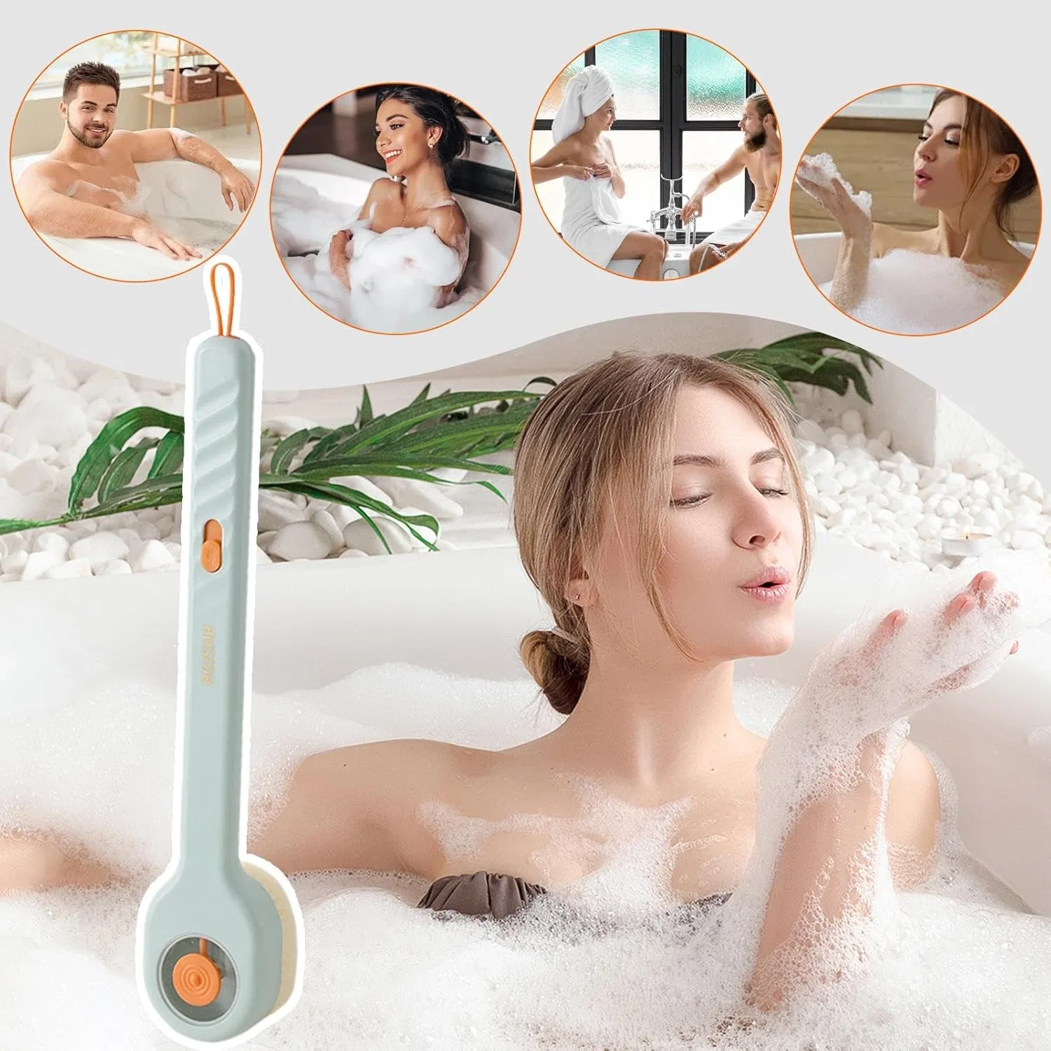 Щетка для спины, Body Brush, Generic, 34.5 x 6.8 см, Синий — фото 4