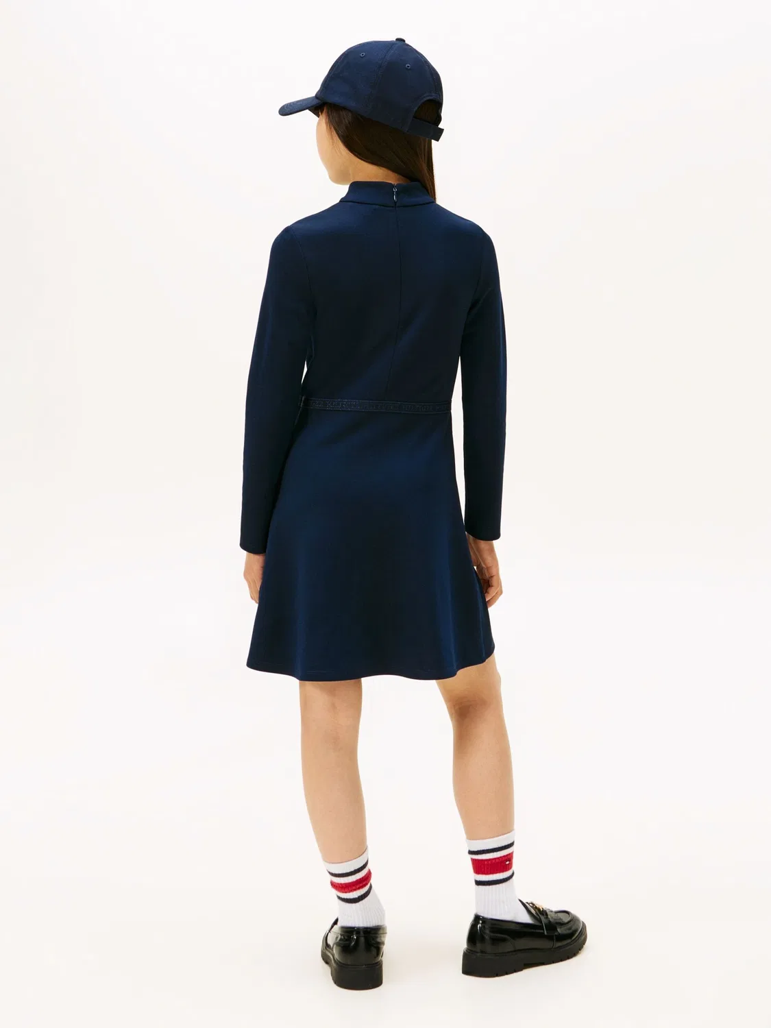 Платье-трапеция с пайетками и логотипом Tommy Hilfiger, синее — фото 2