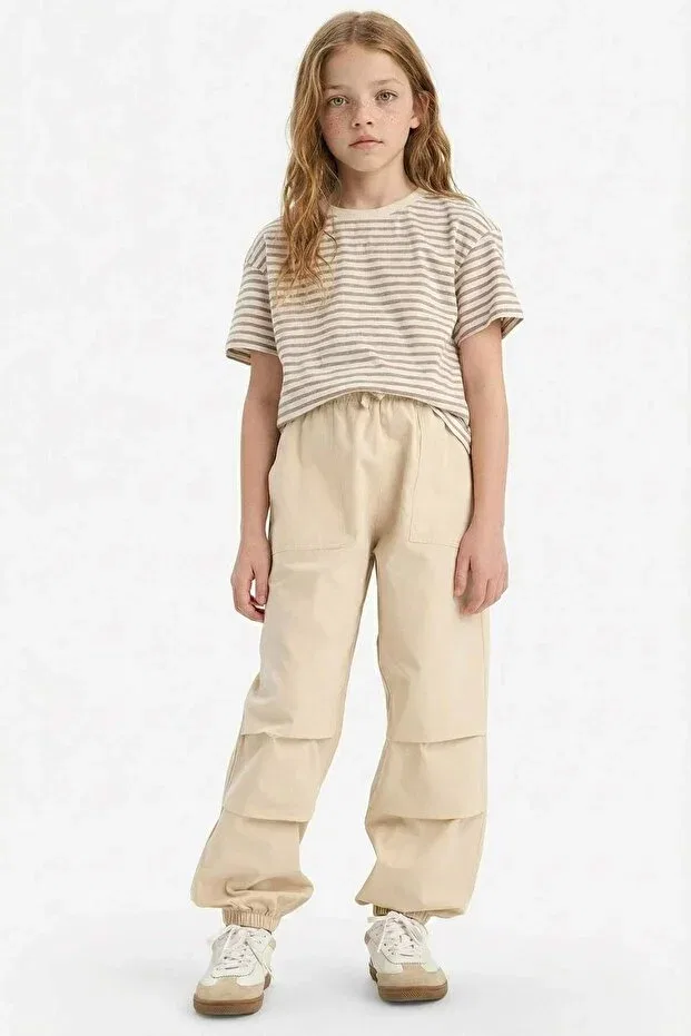 Детские штаны для девочек хлопковые Defacto, Beige