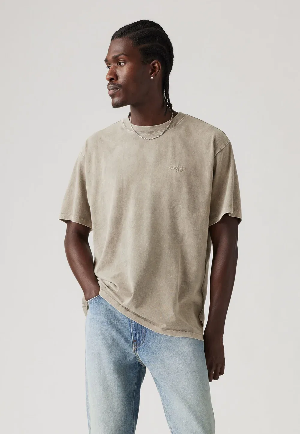 Винтажная футболка Tab - футболка с принтом Levi'S, Stones Throw Mineral Wash Silent Storm Jersey