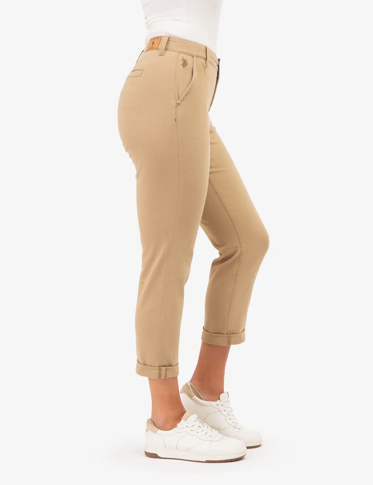 Женские брюки U.S. Polo Assn. Straight Chino, хаки — фото 3