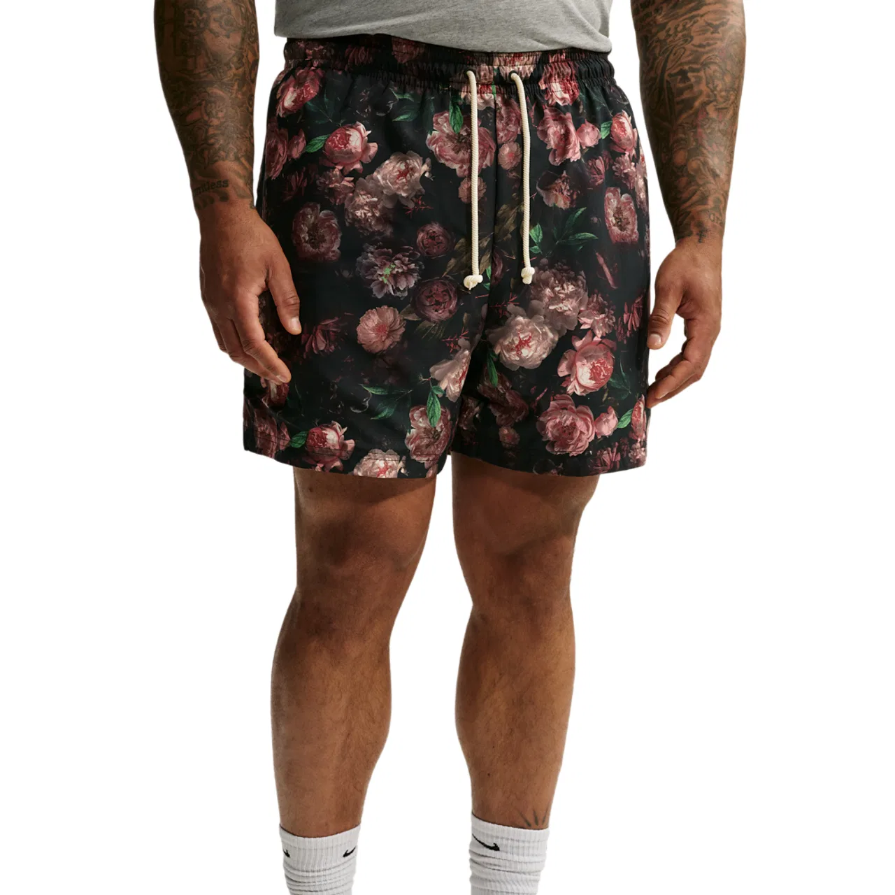 Мужские шорты Nike Dri-FIT с принтом, Rose, Nike, Pale Ivory Black
