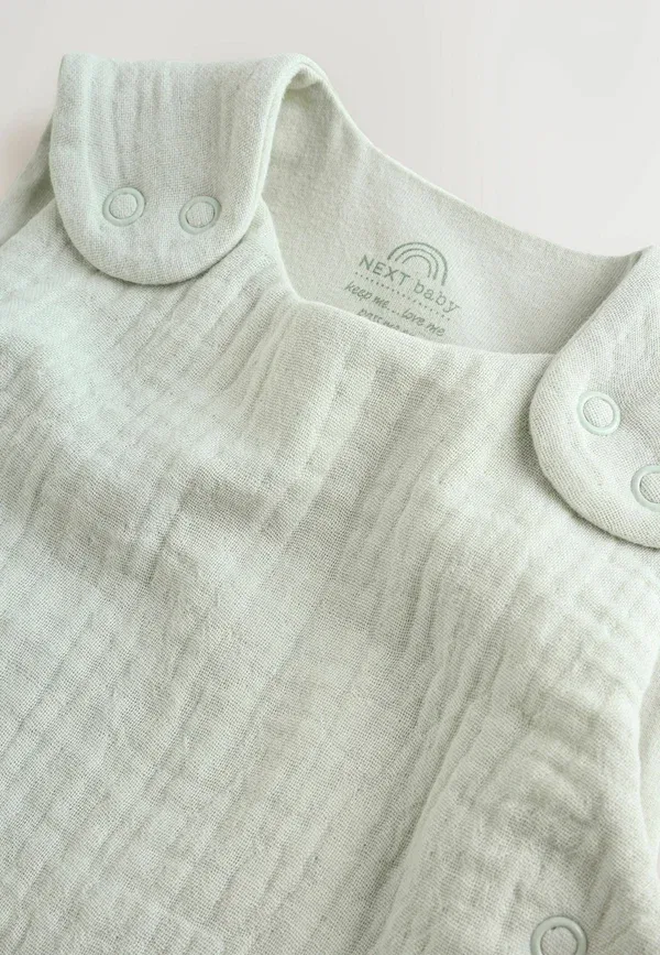 Детский спальный мешок из хлопка Regular fit Next sage green, зеленый — фото 2