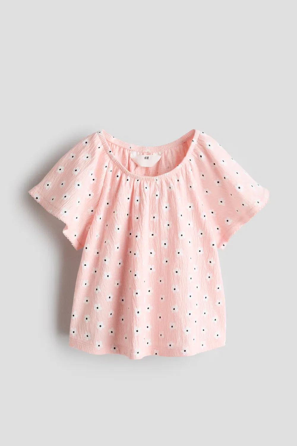 Рубашка из крепа с узором H&M, Hellrosa/Geblümt