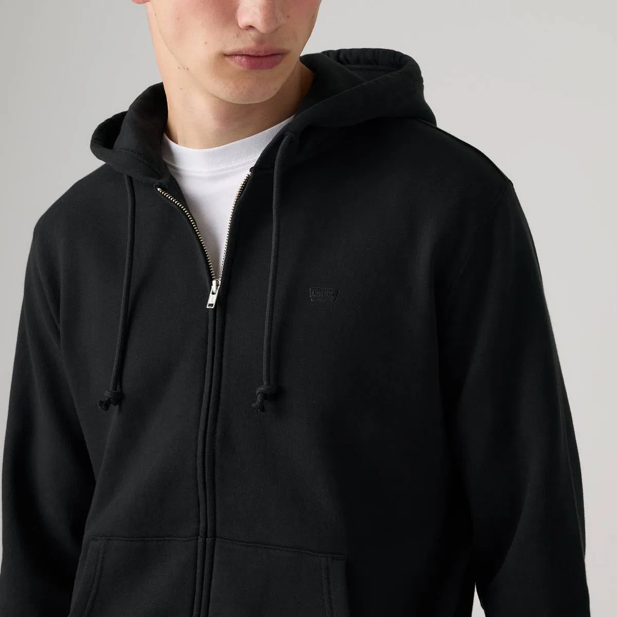Оригинальная фирменная толстовка на молнии Levi's, Mineral Black - Black — фото 2
