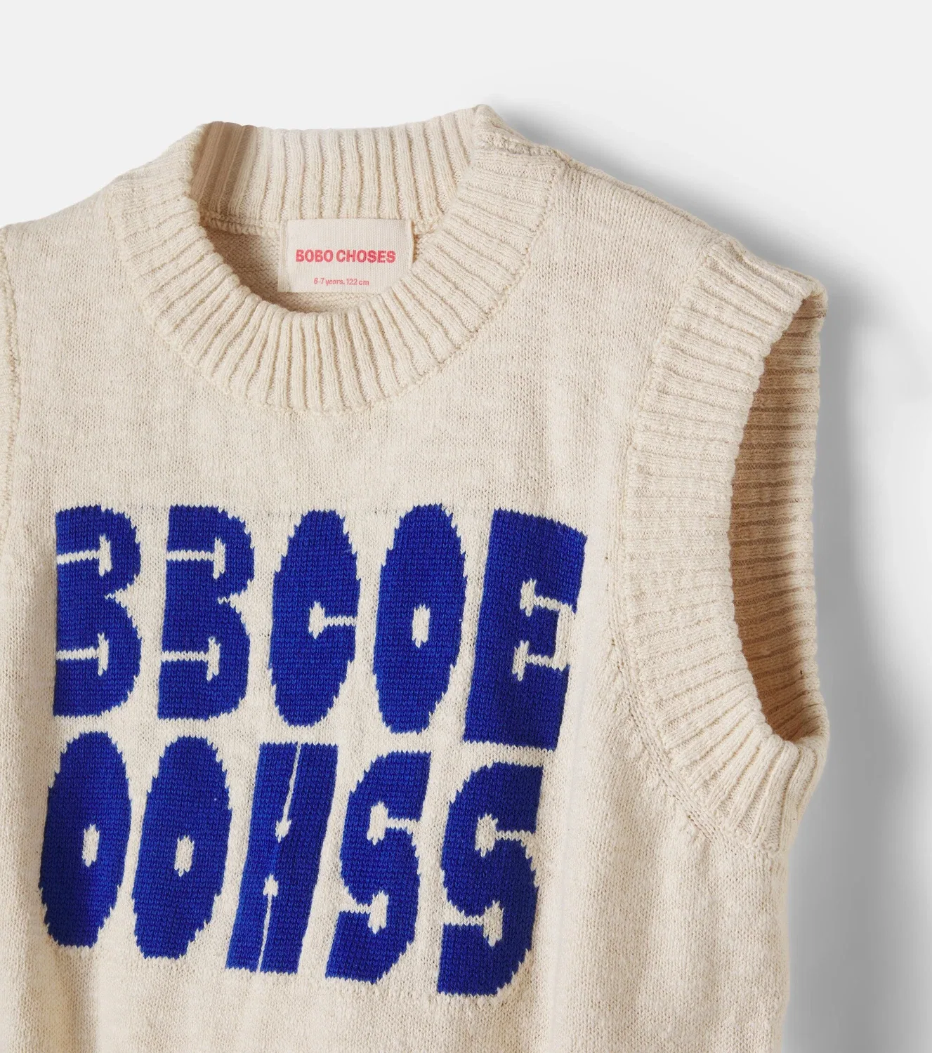 Вязаная жилетка с логотипом Bobo Choses, белый — фото 4