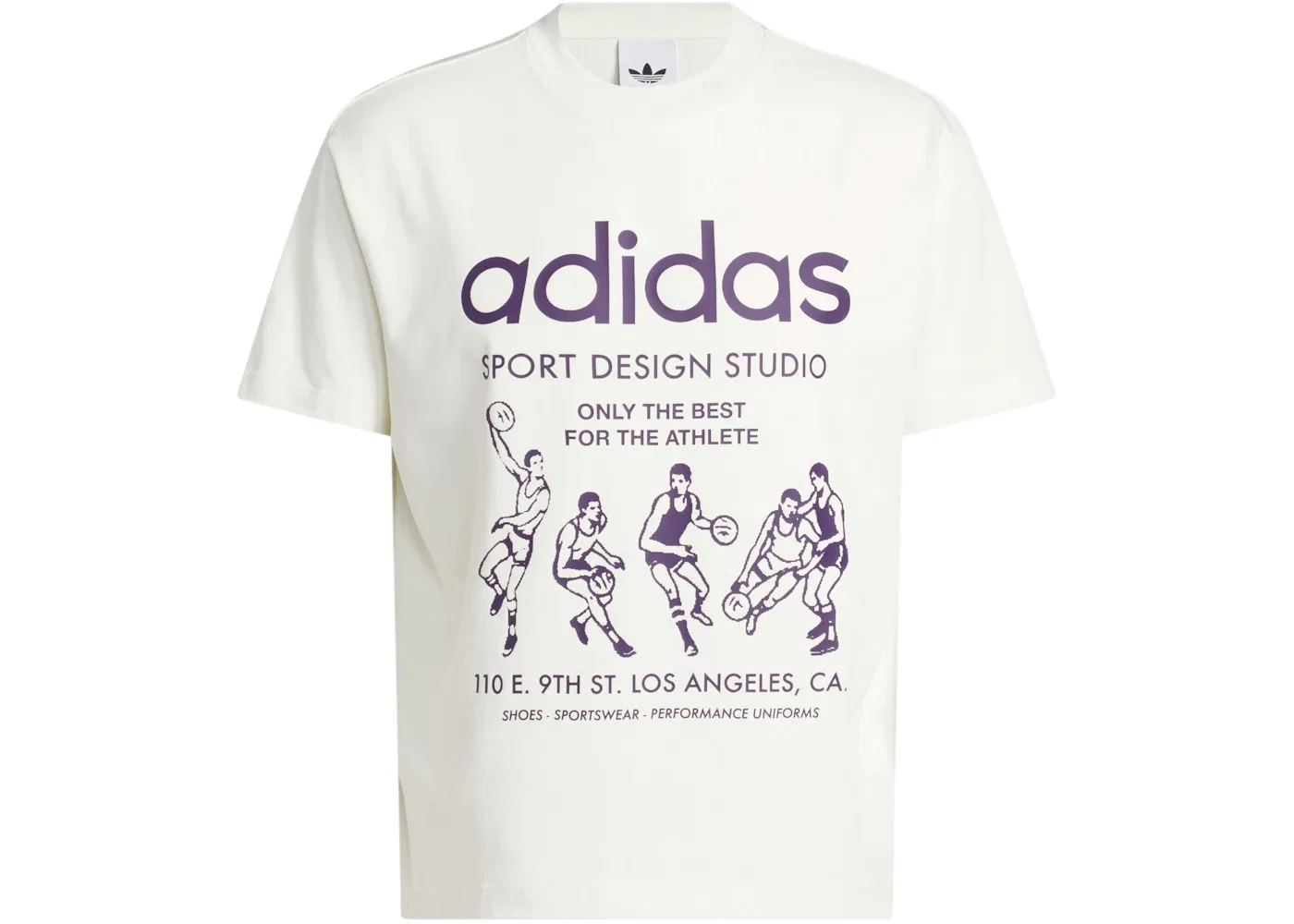 Футболка с принтом Tee Adidas, Off White/Violet