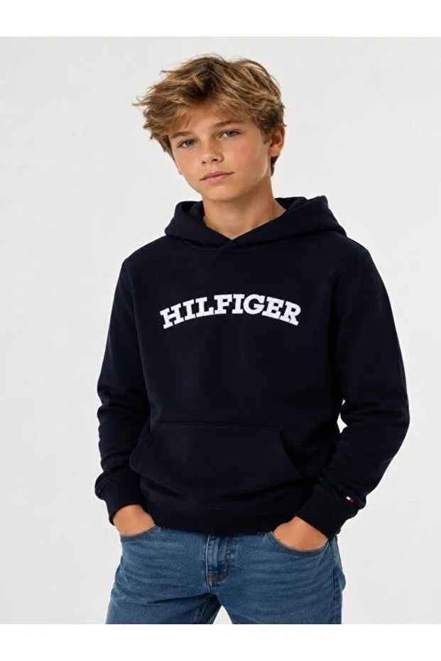 Детское худи для девочек хлопковое Tommy Hilfiger, Navy Blue