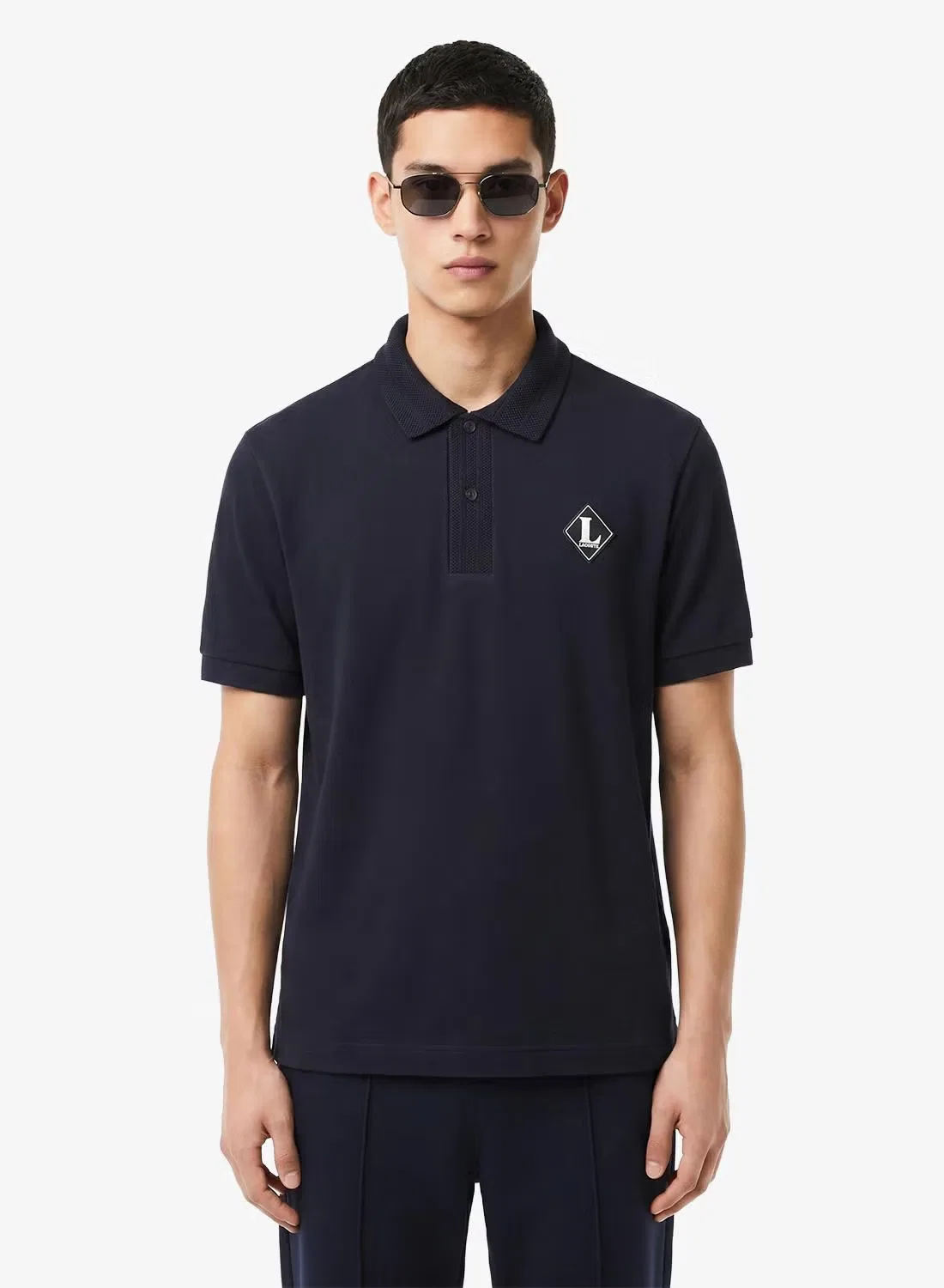 Поло классического кроя с нашивкой Lacoste, черный