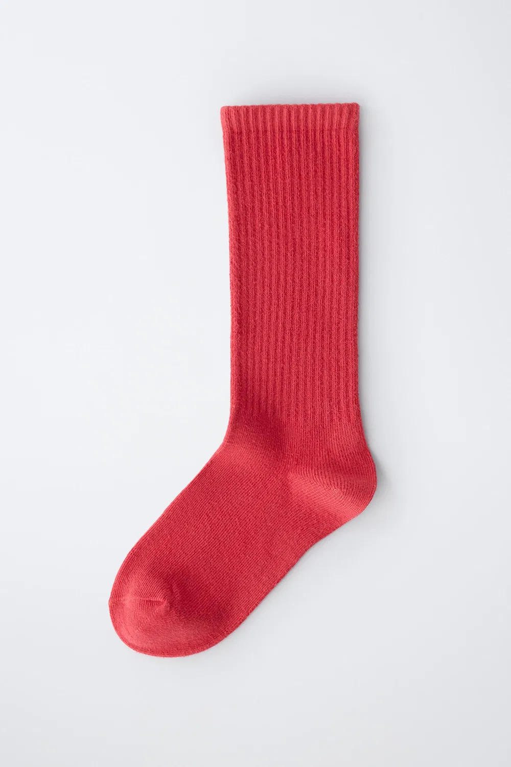ДЛИННЫЕ ОДНОТОННЫЕ НОСКИ В РЕБРИСТУЮ ТКАНЬ ZARA, Red — фото 4