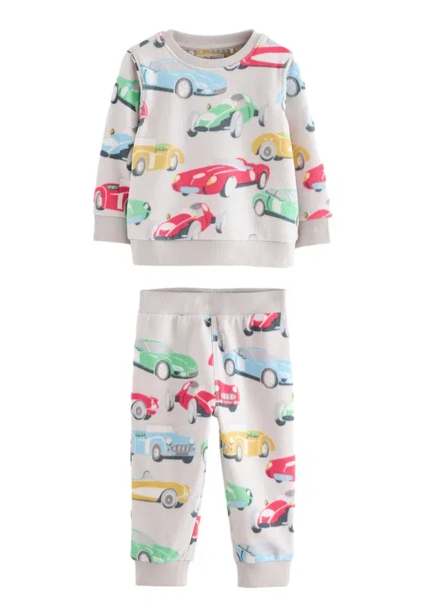 Пижамный комплект с принтом Regular fit cosy set Next Cath Kidson Red Ecru White Cars, белый/красный