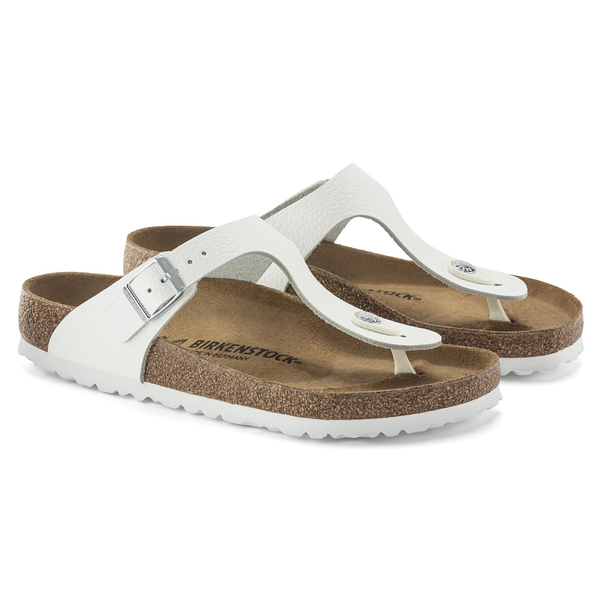 Сандалии Birkenstock Gizeh Natural Leather 1024328/1024398, белый — фото 4