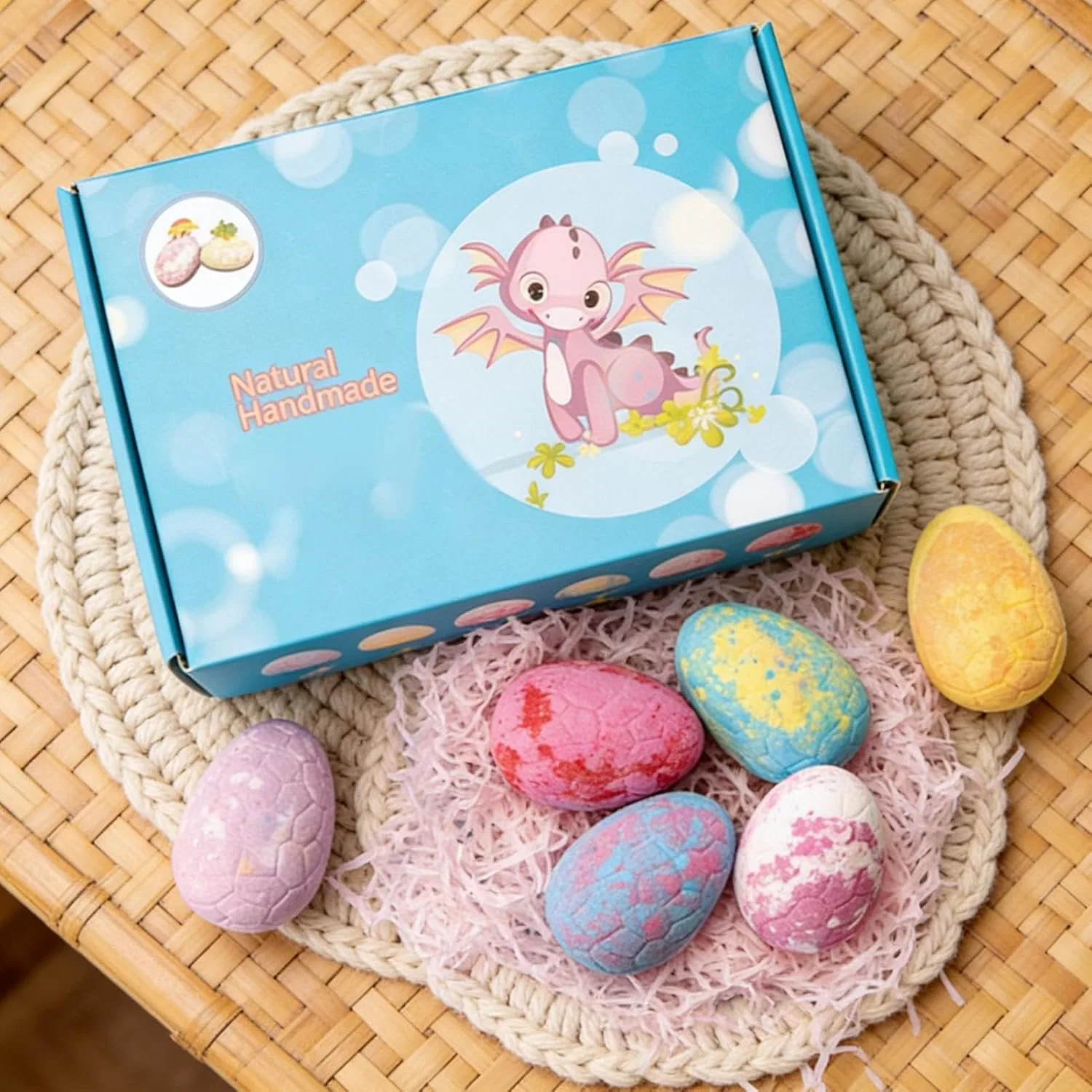 Набор бомбочек для ванны с игрушкой-динозавром, Qizeroty, 6 шт, Многоцветный — фото 4