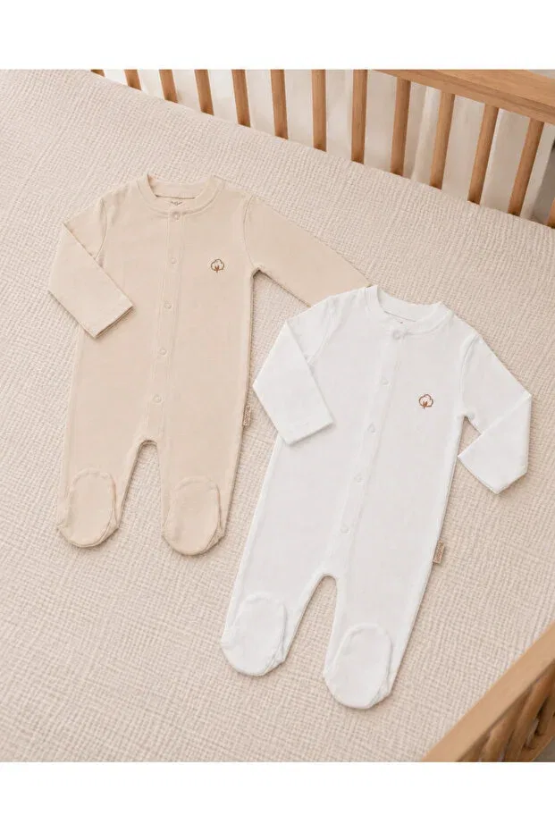 Детский комбинезон для новорожденных хлопковый Basics Fyb, Cream-Beige — фото 4