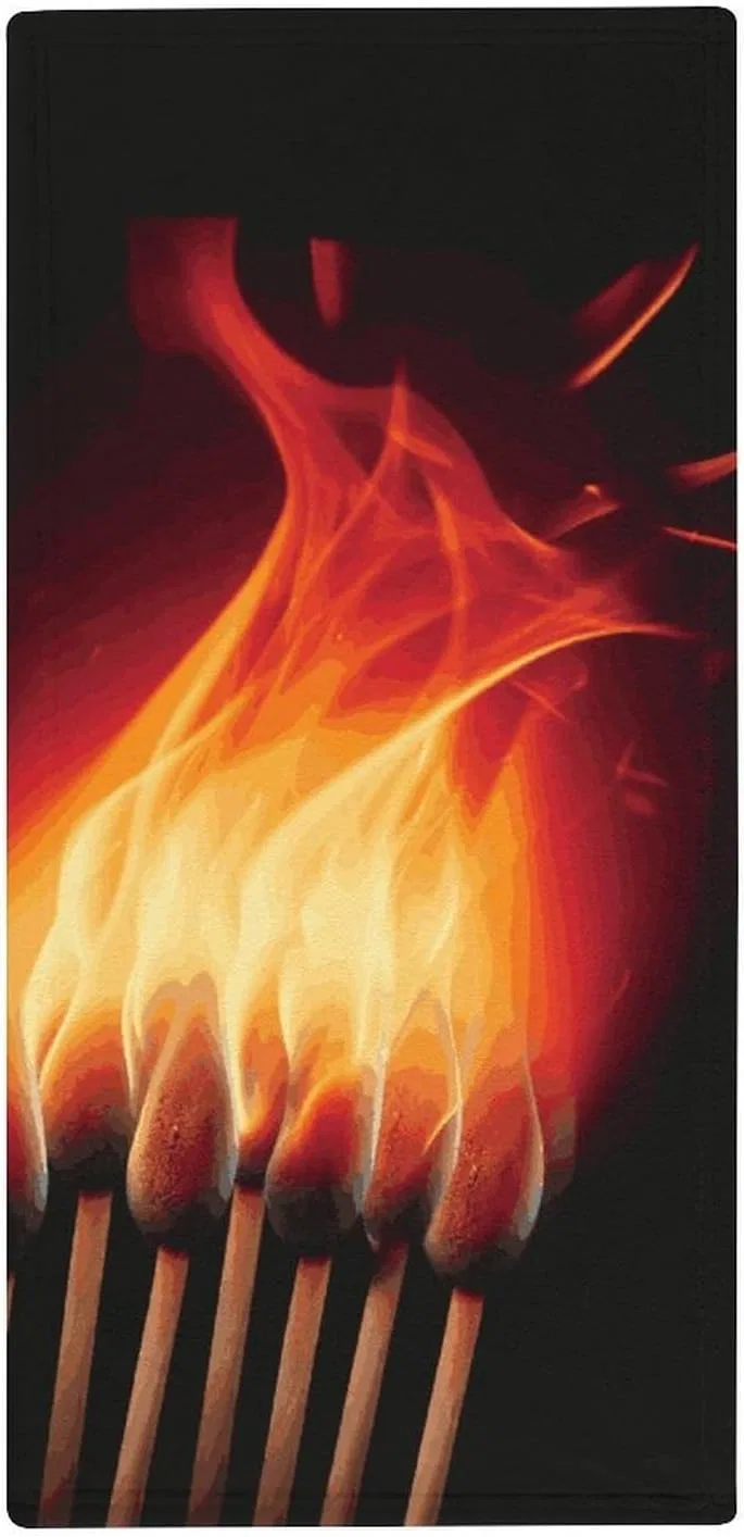 Махровое полотенце Flames Matches, BTCOWZRV, 73x35 см