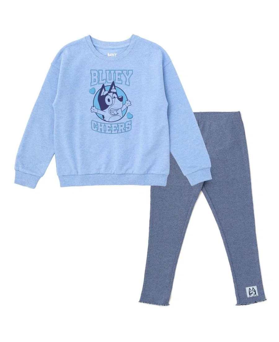 Комплект из свитшота и леггинсов Bluey, Heather Blue
