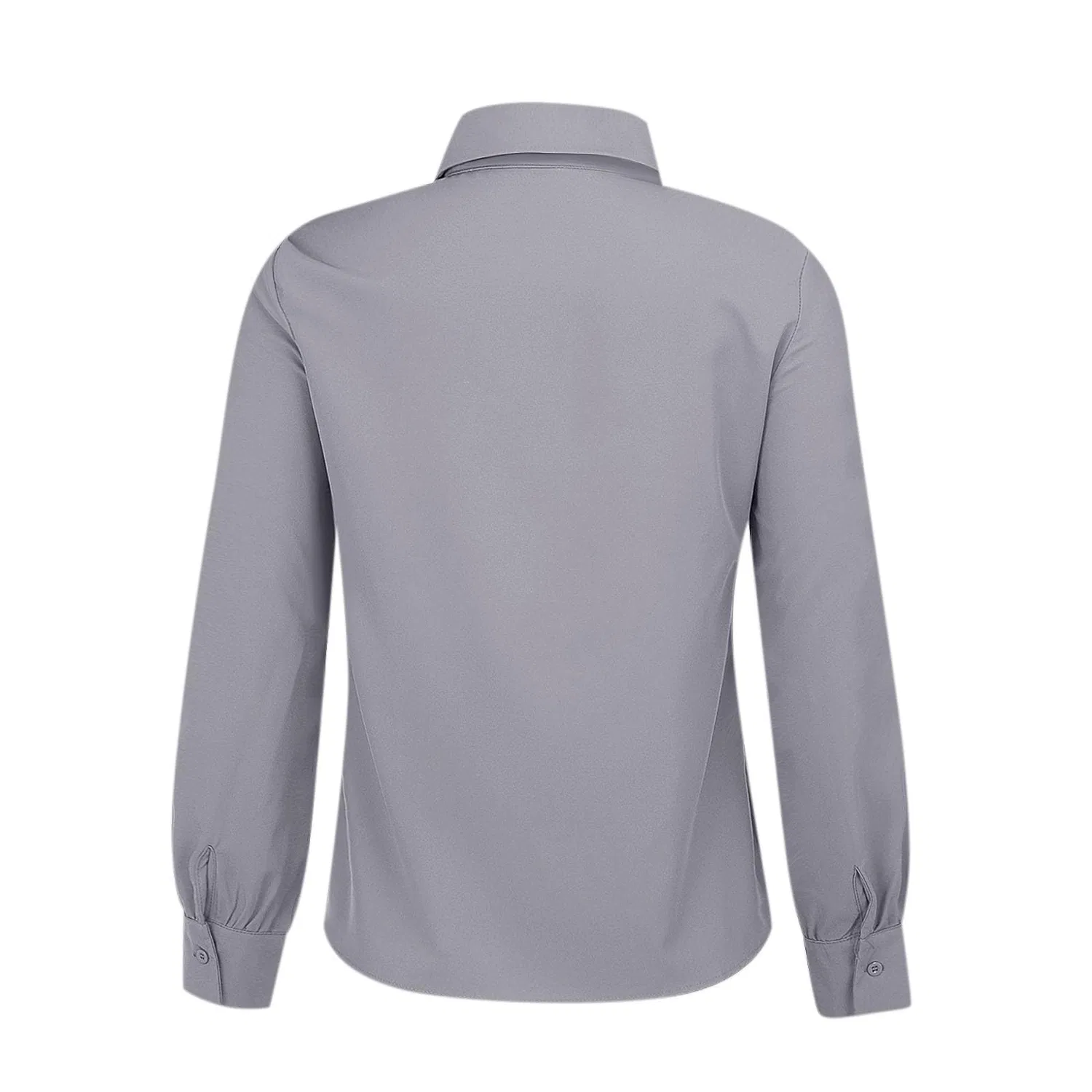 Женская блузка с длинным рукавом с бантом Elegant Work Shirt, Satin 04-grey — фото 4