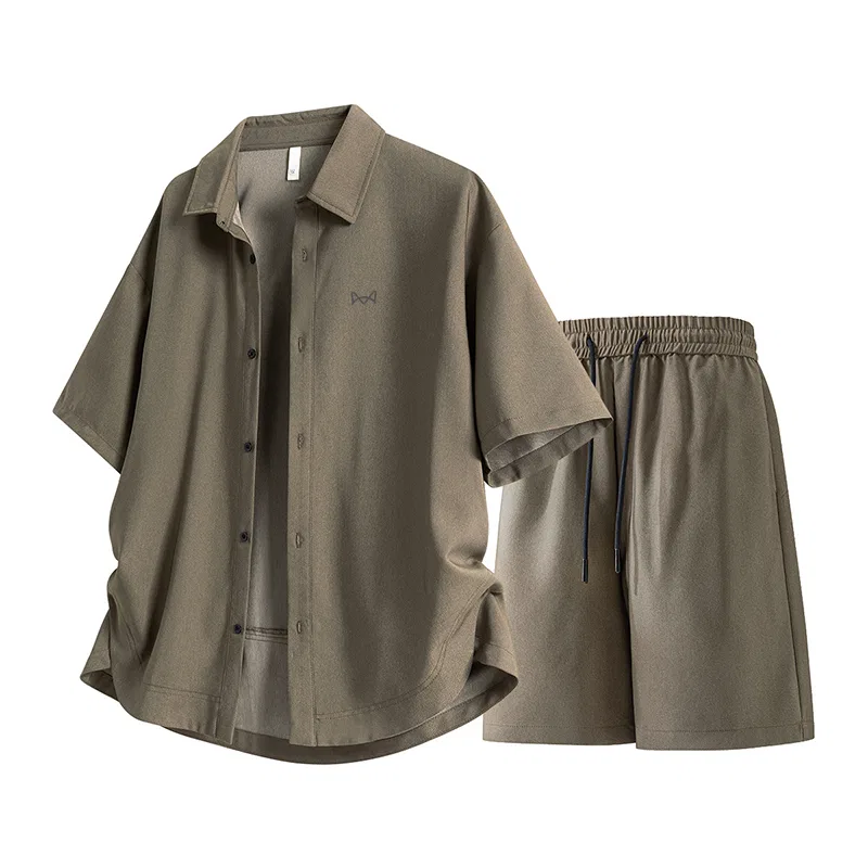 Детский комплект из футболки и шорт, Khaki, MIIOW