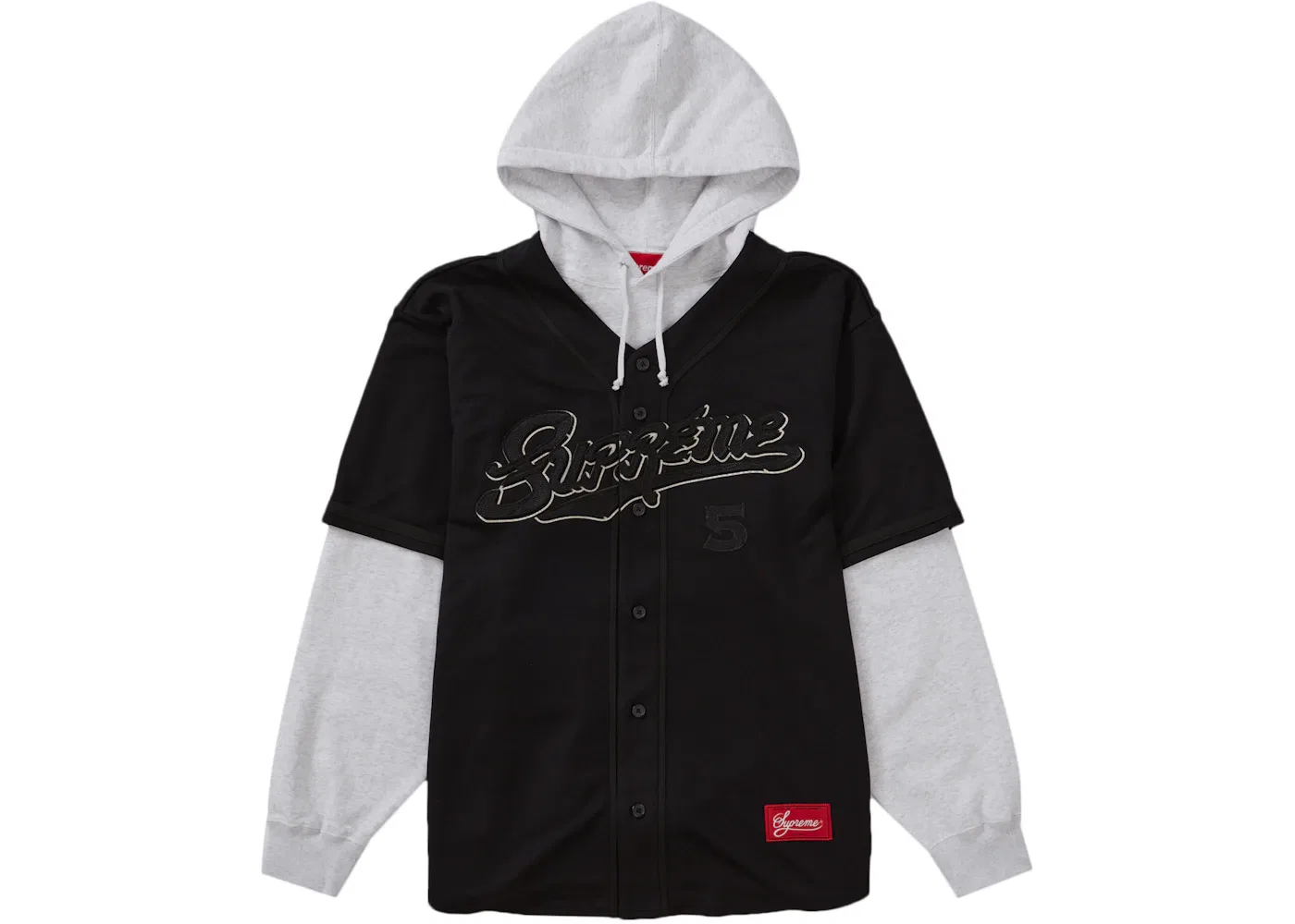 Мужская худи с капюшоном и принтом Supreme Hooded Sweatshirt, Black