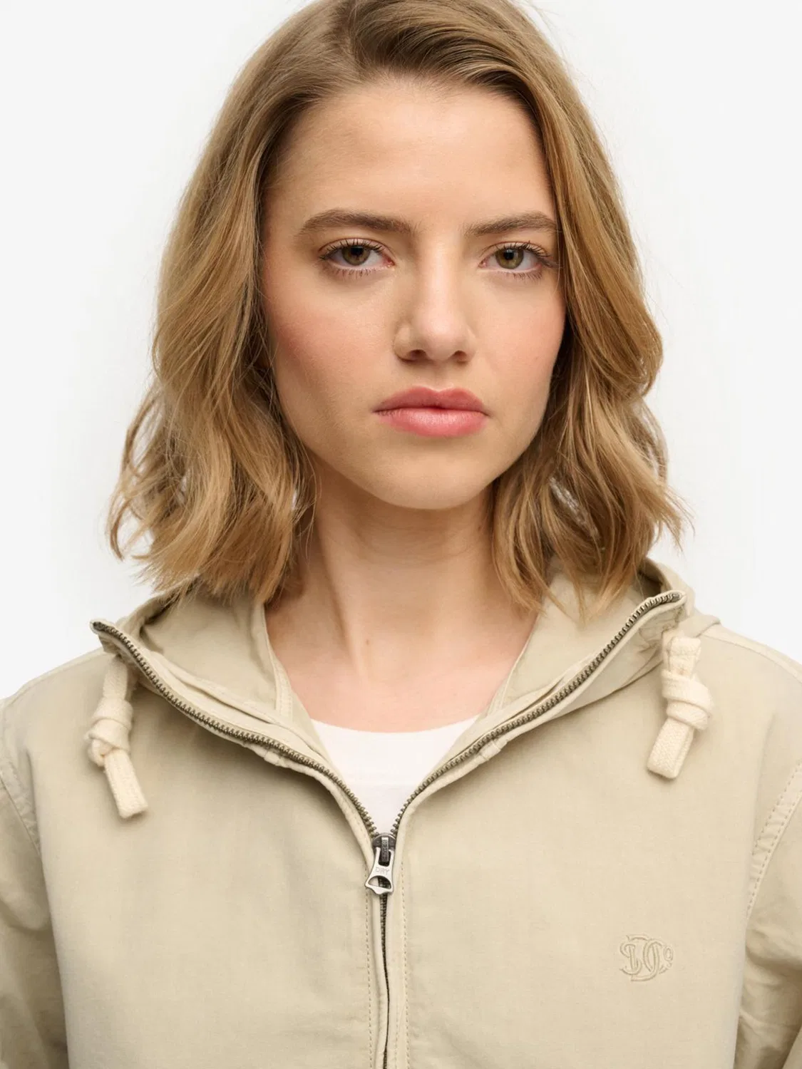 Куртка свободного кроя с капюшоном Superdry, нюд — фото 4