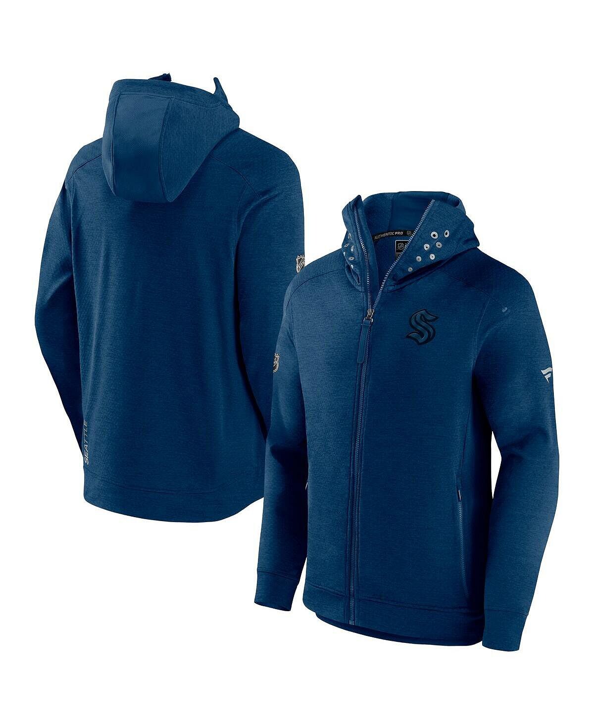 

Мужская фирменная куртка с капюшоном heather deep sea blue seattle kraken authentic pro road tech с молнией во всю длину Fanatics, мульти