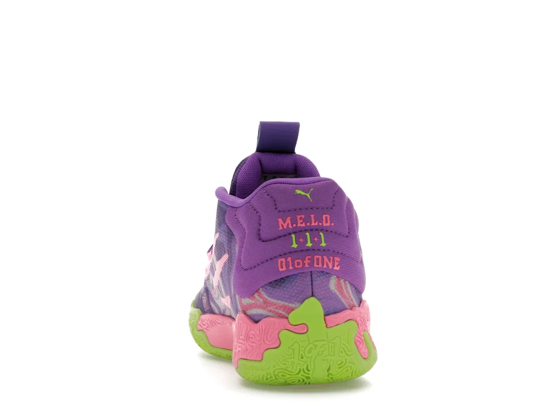 Детские кроссовки для мальчиков с принтом Puma LaMelo Ball MB.03, Purple Glimmer-Green Gecko — фото 4