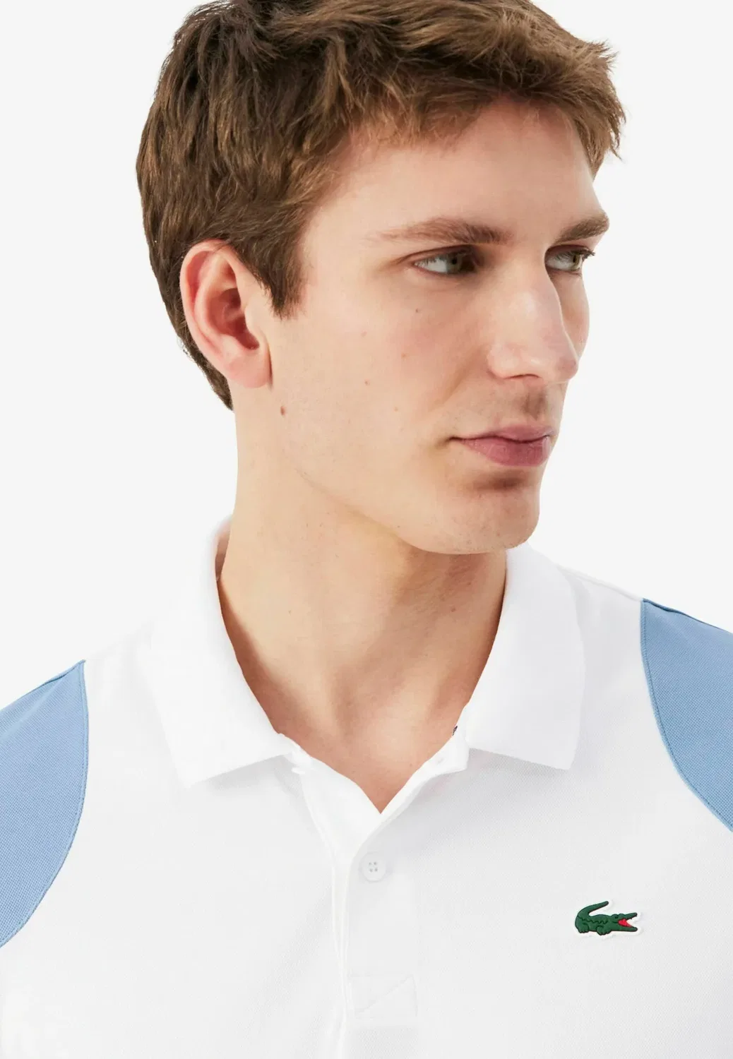 Рубашка поло Lacoste, Blanc Bleu Bleu Marine-Z — фото 4