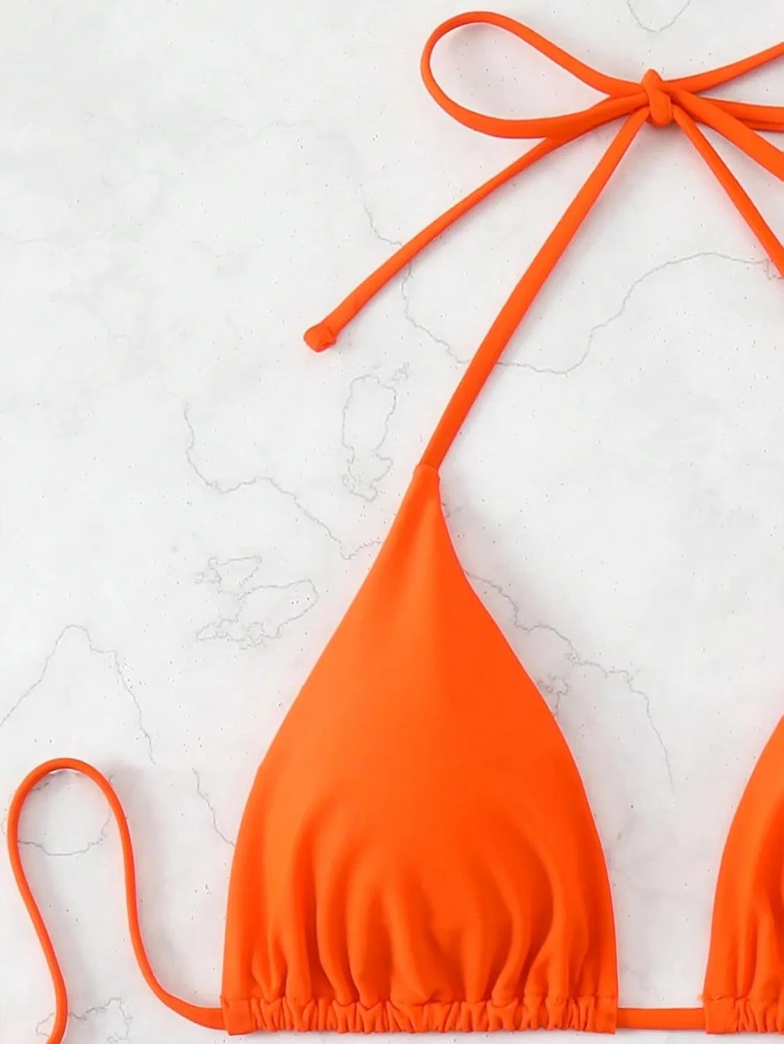 Женский бикини-сет с высокой талией и завязками сзади, Orange — фото 2