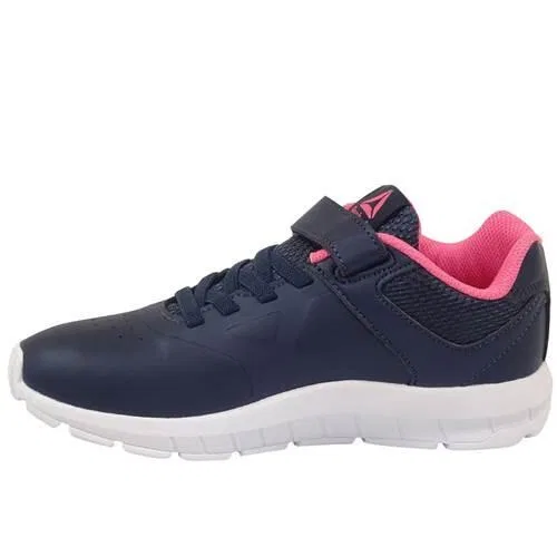 Детские спортивные полуботинки с липучками Reebok Rush Runner, Navyblau / Rosa — фото 4