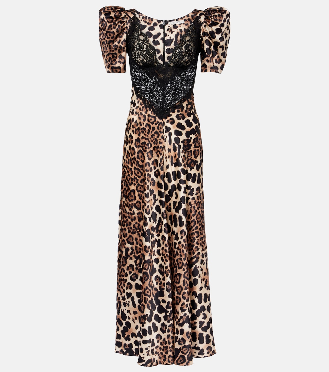 

Платье макси из шелкового атласа с леопардовым принтом Rodarte, Leopard Print