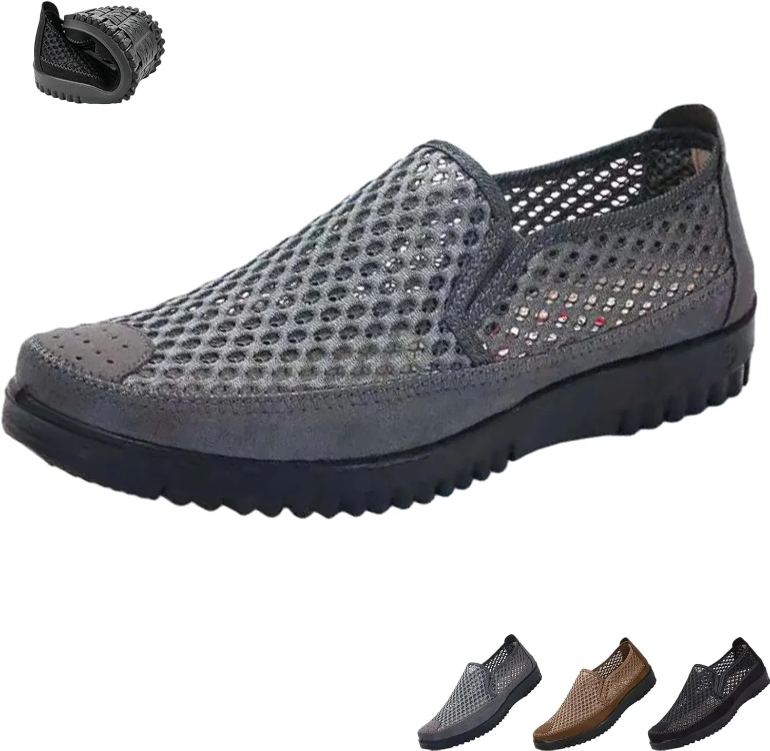 Мужские мокасины дышащие Grey GHTRHSB