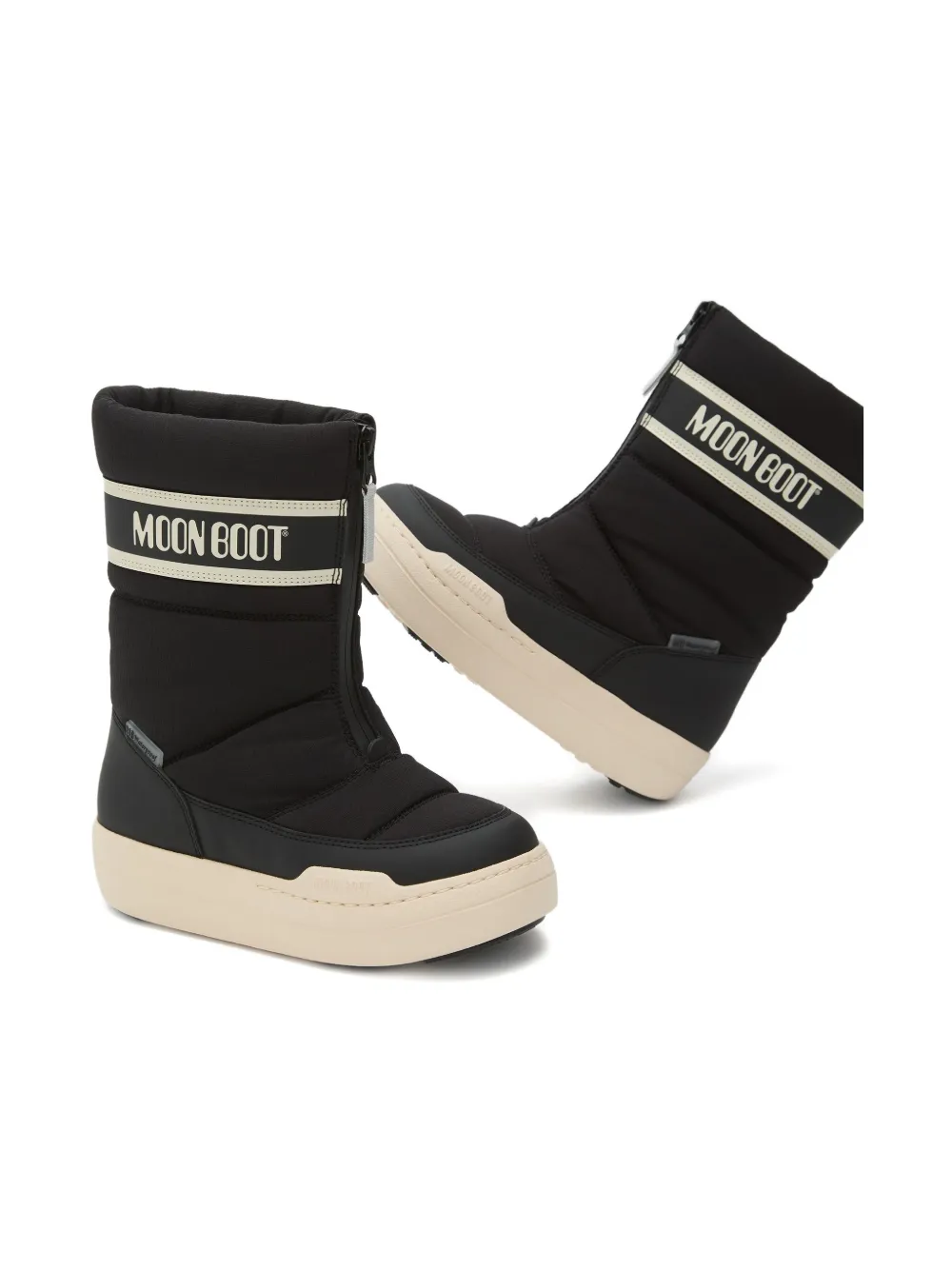 Стеганые ботинки Park Strap с застежкой-молнией спереди Moon Boot Kids, черный — фото 3