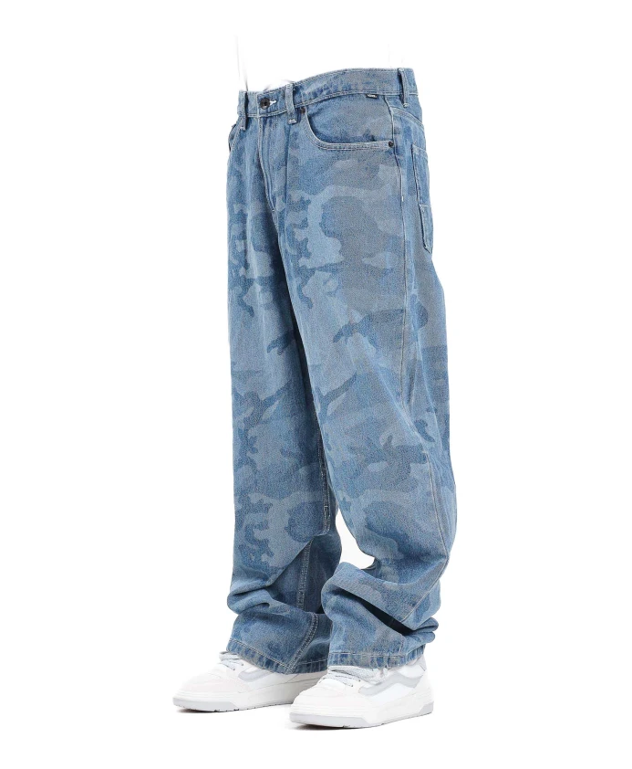 

Свободные джинсы в клетку с камуфляжным рисунком для скейтбординга. Vans, синий