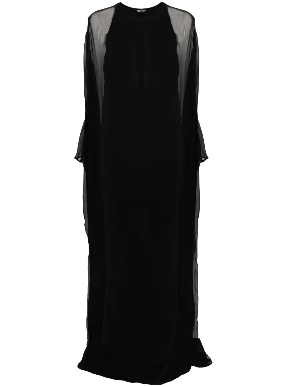 

Полупрозрачное платье макси TOM FORD, черный