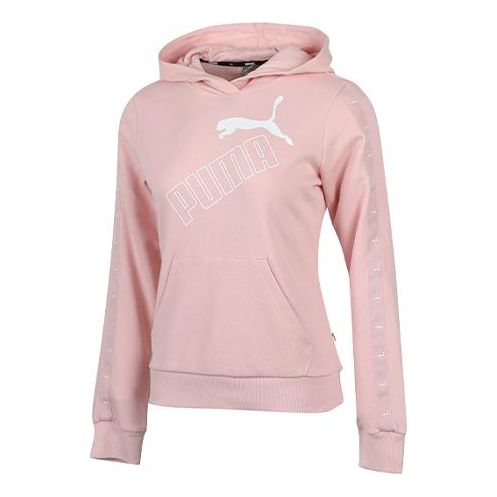 

Толстовка essentials logo hoodie 'pink white' Puma, розовый